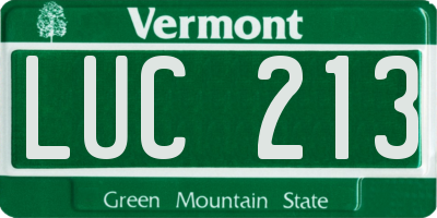 VT license plate LUC213