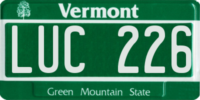 VT license plate LUC226