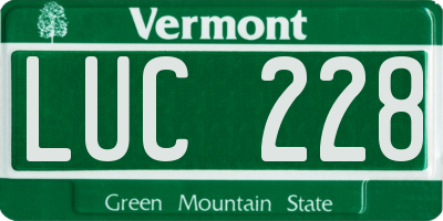 VT license plate LUC228