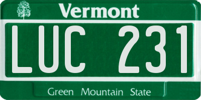 VT license plate LUC231