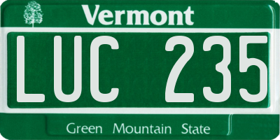 VT license plate LUC235