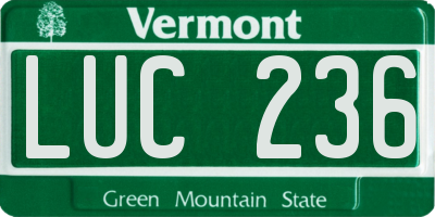 VT license plate LUC236