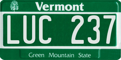 VT license plate LUC237