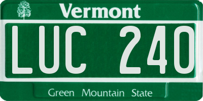 VT license plate LUC240