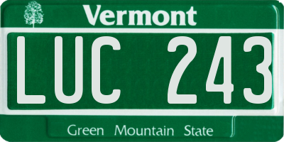 VT license plate LUC243