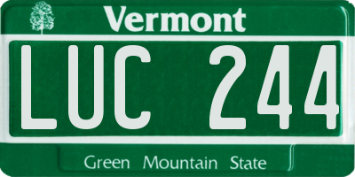 VT license plate LUC244