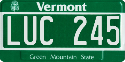 VT license plate LUC245