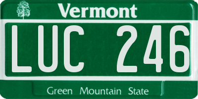 VT license plate LUC246