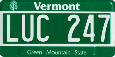 VT license plate LUC247