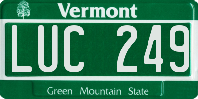 VT license plate LUC249