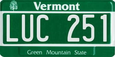 VT license plate LUC251