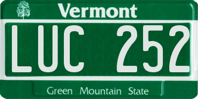 VT license plate LUC252