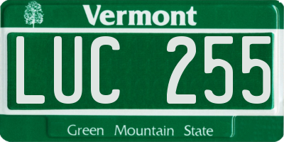VT license plate LUC255
