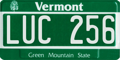 VT license plate LUC256