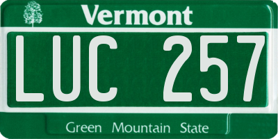 VT license plate LUC257