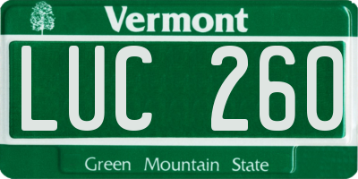 VT license plate LUC260