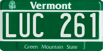 VT license plate LUC261