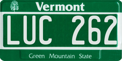 VT license plate LUC262