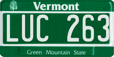 VT license plate LUC263