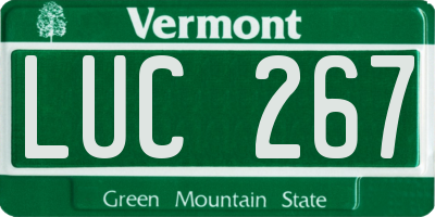 VT license plate LUC267