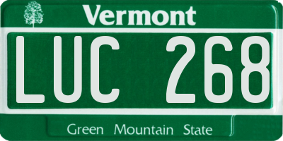 VT license plate LUC268