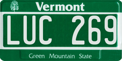 VT license plate LUC269