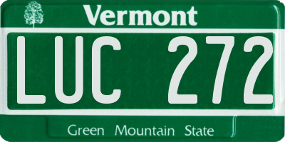 VT license plate LUC272