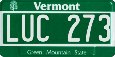 VT license plate LUC273