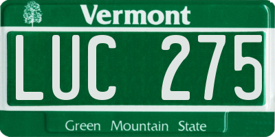 VT license plate LUC275
