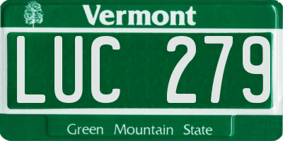 VT license plate LUC279