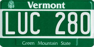 VT license plate LUC280