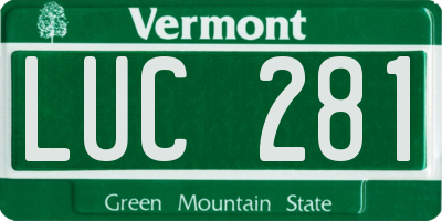 VT license plate LUC281