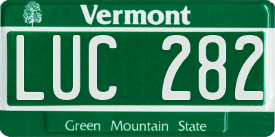 VT license plate LUC282