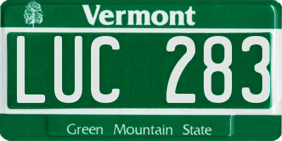VT license plate LUC283