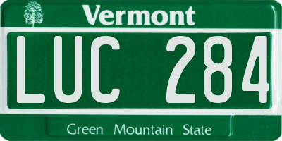 VT license plate LUC284