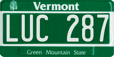 VT license plate LUC287