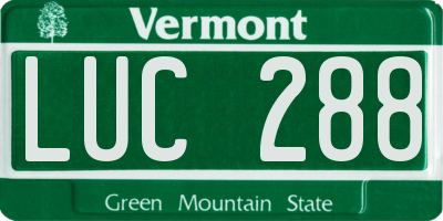 VT license plate LUC288