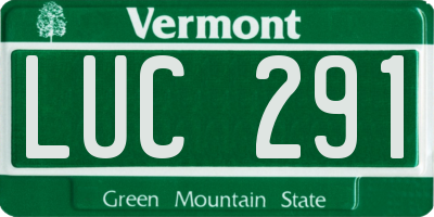 VT license plate LUC291