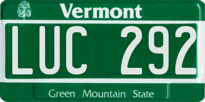 VT license plate LUC292
