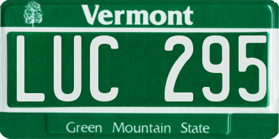 VT license plate LUC295