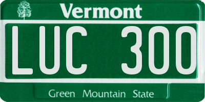 VT license plate LUC300