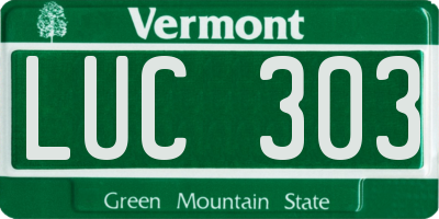 VT license plate LUC303