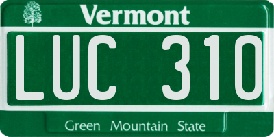 VT license plate LUC310