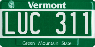 VT license plate LUC311