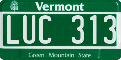 VT license plate LUC313