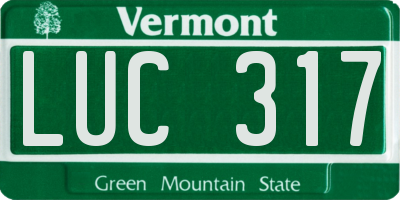 VT license plate LUC317