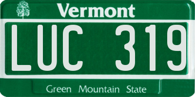 VT license plate LUC319