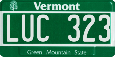 VT license plate LUC323