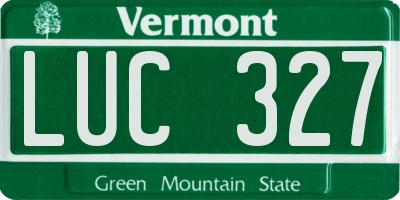 VT license plate LUC327