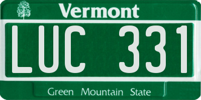 VT license plate LUC331